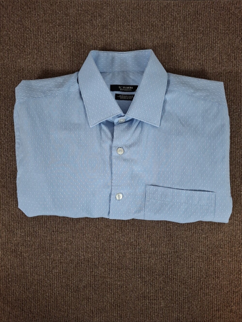 LC Waikiki Business Light Blue Regular Fit Long Sleeve Button Down Shirt Sz Med